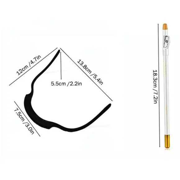 Beard Shaping Tool - Beard Shaping Template Barber Pencil Set (Black)